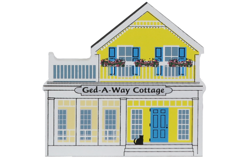 Bring the lake home with a Cat's Meow handcrafted wooden miniature of Ged-A-Way Cottage