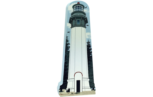 Cat's Meow Village handcrafted wooden replica of Grays Harbor Lighthouse, Washington. Made in the USA.