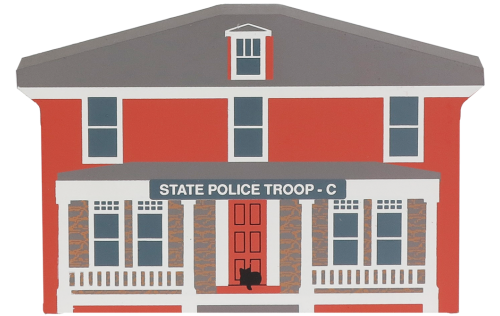 Vintage Police/Troop C from Series XI handcrafted from 3/4" thick wood by The Cat's Meow Village in the USA