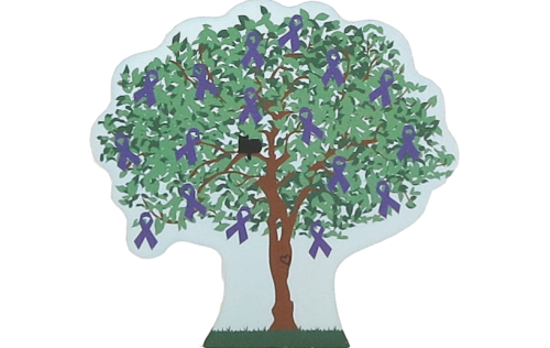 Cat's Meow Village 2015 Pancreatic Cancer Awareness Charity Tree