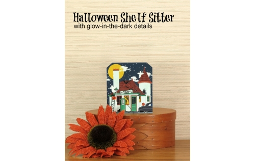 Halloween Leadfoot Lenny's Garage wooden shelf sitter by The Cat's Meow Village