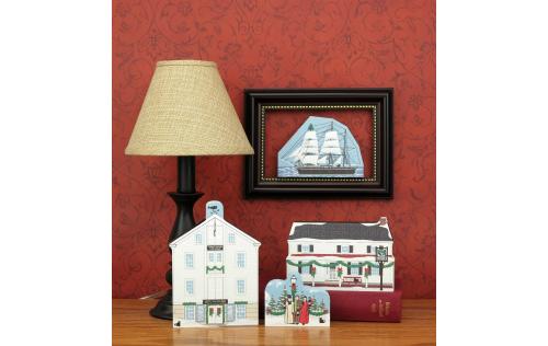 Home display of a few of the Mystic Seaport Christmas Collection, by the Cat's Meow Village.