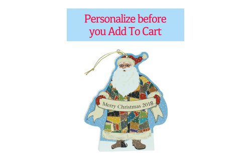 Personalize this santa ornament for your tree or give it as a gift this Christmas
