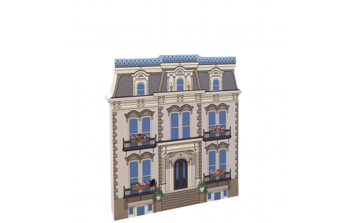  Beautifully detailed front of the Hamilton-Turner House, Savannah, Georgia.  Handcrafted in 3/4" thick wood by The Cat's Meow Village in the USA.