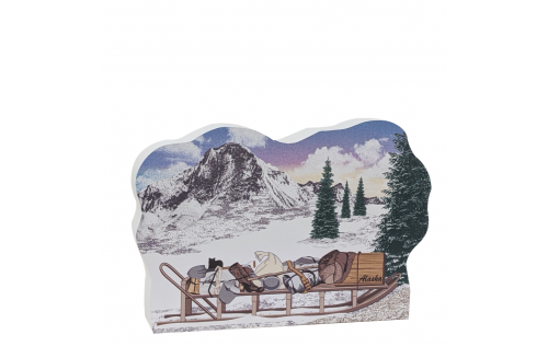 Klondike Packing Sled,  Handcrafted in 3/4" thick wood by The Cat's Meow Village in the USA.