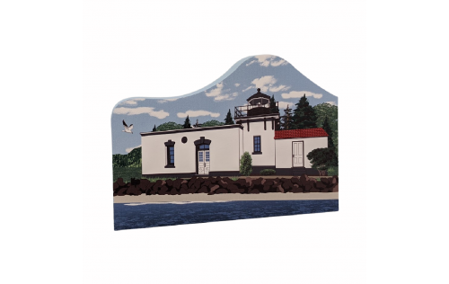Point No Point Lighthouse, Hansville, Washington.  Handcrafted in the USA 3/4" thick wood by Cat’s Meow Village.