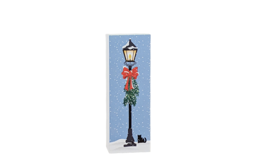 Winter Lamp Post handcrafted in 3/4" thick wood by The Cat's Meow Village in the USA