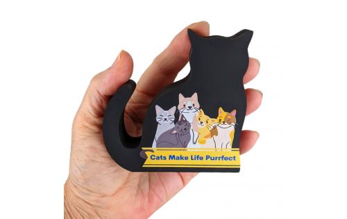 Cats Make Life Purrfect, don't you think? Our black cat mascot, Casper, sends this message out into the world for all your furiends to see! Handcrafted of 3/4" thick wood in Wooster, Ohio.