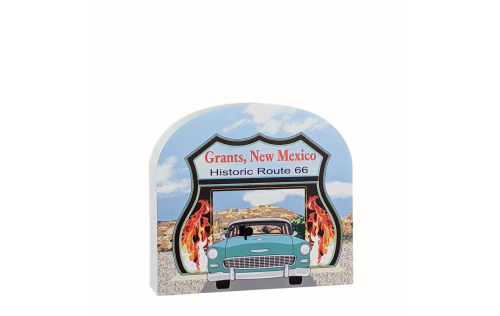 RT 66-Neon Drive Thru, Grants, New Mexico. Handcrafted in the USA 3/4" thick wood by Cat’s Meow Village.