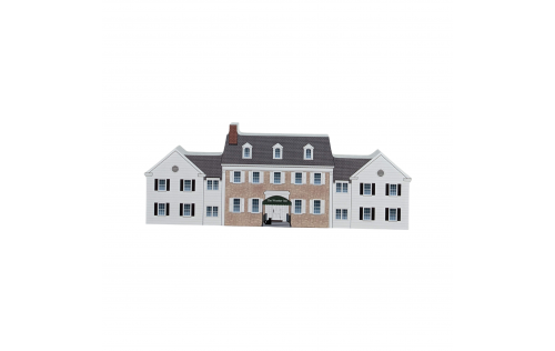 Handcrafted 3/4" thick wooden replica of the Wooster Inn in Wooster, Ohio