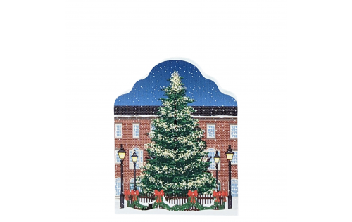 Market Square Tree, Newburyport Christmas, Massachusetts. Handcrafted in 3/4" wood by the Cats Meow Village in Wooster, Ohio. 