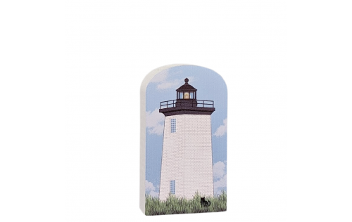 Wooden Replica of Long Point Lighthouse Provincetown, Massachusetts. Handcrafted by Cats Meow Village in USA.