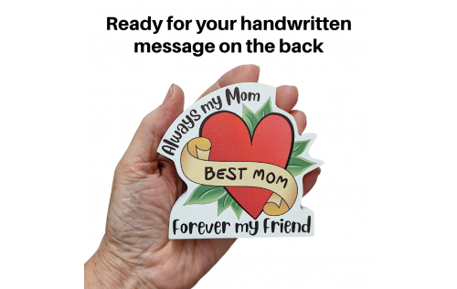 Mother's Day greeting handcrafted in 3/4" thick wood by The Cat's Meow Village in the USA.