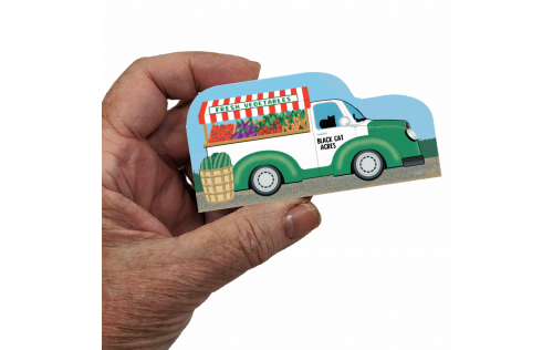 Fresh Vegetables Truck handcrafted in 3/4" thick wood by The Cat's Meow Village in the USA