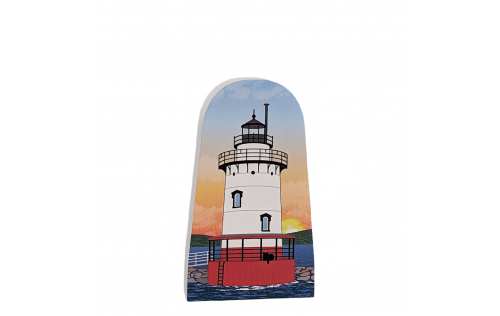 Wooden souvenir of Tarrytown Lighthouse in Sleepy Hollow, NY. Handcrafted in the USA by The Cat's Meow Village.