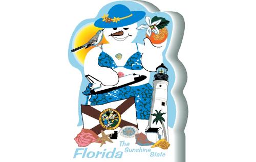 Florida State Snowman handcrafted by The Cat's Meow Village and made in the USA.