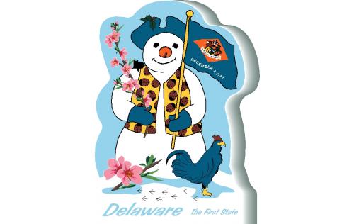 Delaware State Snowman handcrafted and made in the USA.