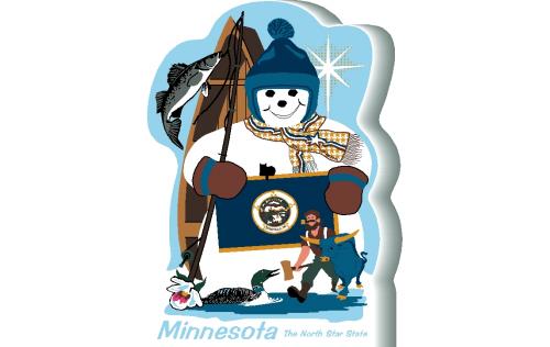 Minnesota State Snowman handcrafted and made in the USA.