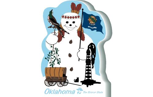 Oklahoma State Snowman handcrafted and made in the USA.