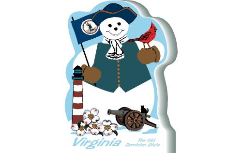 Virginia State Snowman handcrafted and made in the USA.