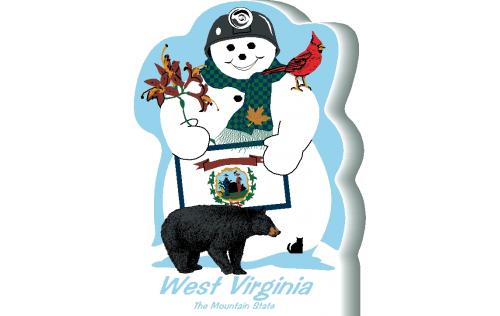 West Virginia State Snowman handcrafted and made in the USA.