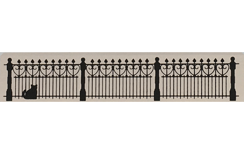 Vintage Wrought Iron Fence from Accessories handcrafted from 1/2" thick wood by The Cat's Meow Village in the USA
