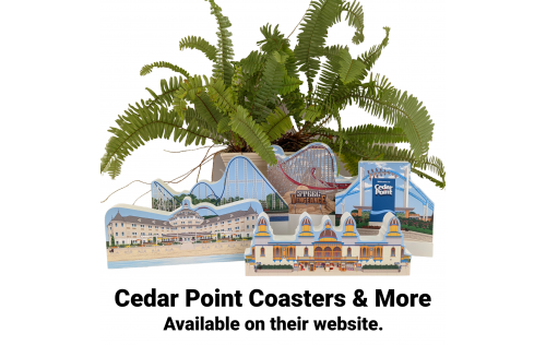 Cedar Point Amusement Park, Roller Coaster Capital of the World collectibles and souvenirs handcrafted by The Cat's Meow Village in Ohio.