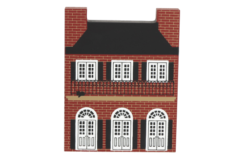 Vintage Creole House from Series V handcrafted from 3/4" thick wood by The Cat's Meow Village in the USA