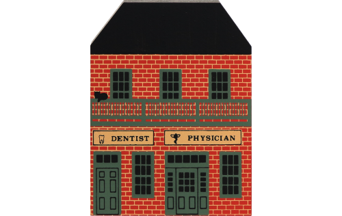 Vintage Dentist/Physician Office from Series V handcrafted from 3/4" thick wood by The Cat's Meow Village in the USA