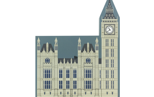Vintage Houses of Parliament Including Big Ben from English Traveler Series handcrafted from 3/4" thick wood by The Cat's Meow Village in the USA