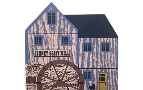 Vintage Jenney Grist Mill from Tradesman Series handcrafted from 3/4" thick wood by The Cat's Meow Village in the USA