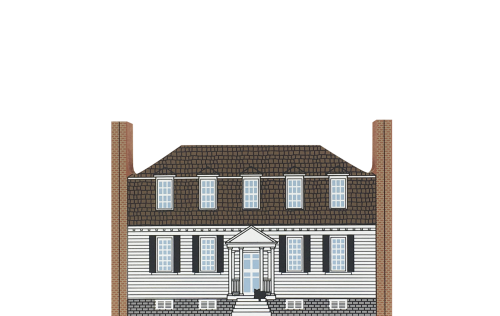 Vintage Moore House from Series XVII, Revolutionary War Series handcrafted from 3/4" thick wood by The Cat's Meow Village in the USA
