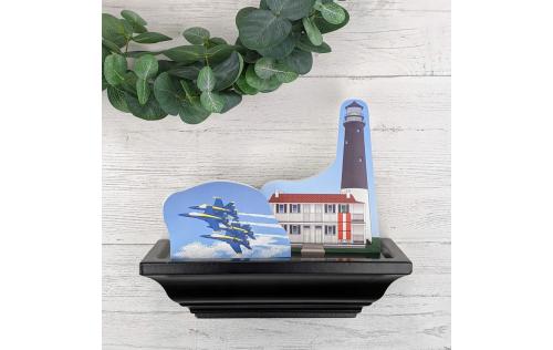 United States Navy Blue Angels and Pensacola Lighthouse.  Handcrafted in the USA by the Cat's Meow Village