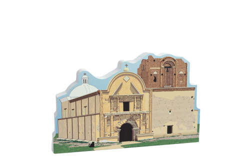 Lovely Detailed Front of Mission San José de Tumacácori,  St Joseph of the Rocky Flat Place,  AZ. Handcrafted in 3/4" thick wood by The Cat's Meow Village in the USA