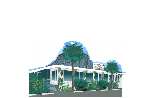 Doc Ford Restaurant ,Sanibel Island, Florida. Handcrafted in the USA 3/4" thick wood by Cat’s Meow Village.