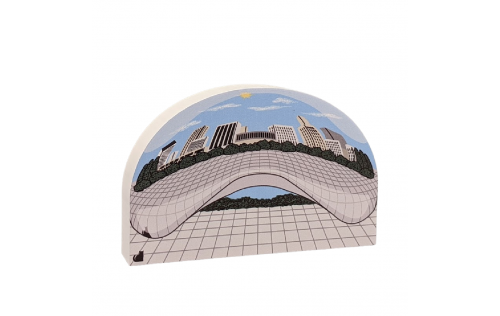 Cloud Gate, the Bean, Millennium Park, Chicago, Illinois. Handcrafted in the USA 3/4" thick wood by Cat’s Meow Village.