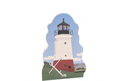 Beautifully detailed replica of the Vermilion Lighthouse, Vermilion, Ohio.  Handcrafted in the USA 3/4" thick wood by Cat’s Meow Village.