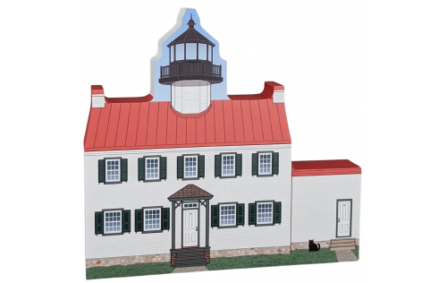 East Point Lighthouse, Heislerville, New Jersey.  Handcrafted in the USA by Cat's Meow Village.
