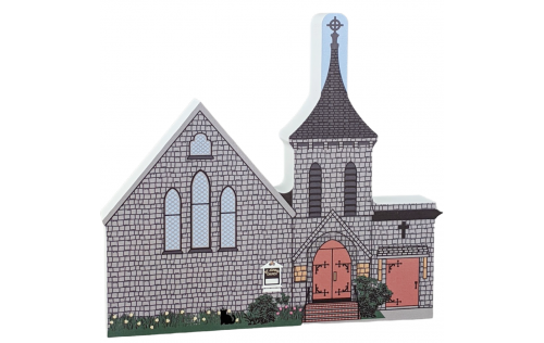 Saint John's Episcopal Church, Sandwich, Massachusetts, Cape Cod.  Handcrafted by Cats Meow Village in the USA.