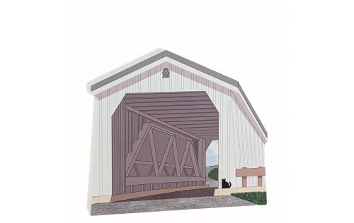 Green Sergeant Covered Bridge, New Jersey. Handcrafted in the USA 3/4" thick wood by Cat’s Meow Village.
