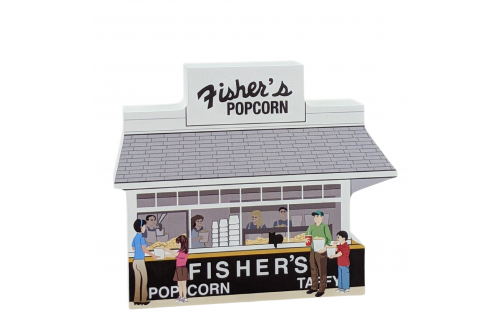 Fisher's Popcorn, Ocean City, Maryland. Handcrafted in the USA 3/4" thick wood by Cat’s Meow Village.