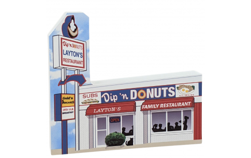 Layton's Dip 'n Donuts, Ocean City, Maryland. Handcrafted in the USA 3/4" thick wood by Cat’s Meow Village.