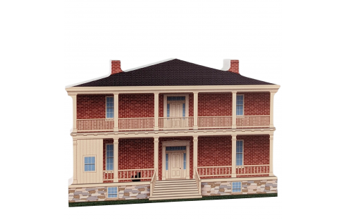 Lockwood House in Harper's Ferry National Historical Park, West Virginia handcrafted in 3/4" thick wood by The Cat's Meow Village in the USA.