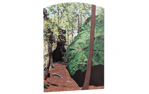 A view of the Ledges handcrafted in 3/4" thick wood by The Cat's Meow Village in Ohio.