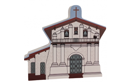 Mission Dolores San Francisco, California. Handcrafted in the USA 3/4" thick wood by Cat’s Meow Village.