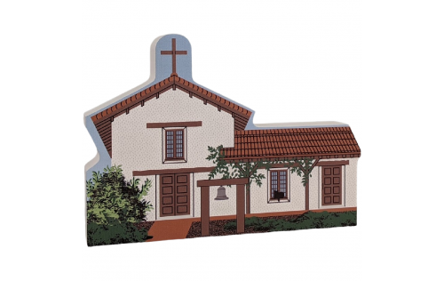 Mission San Francisco Solano, Sonoma, California. Handcrafted in the USA 3/4" thick wood by Cat’s Meow Village.