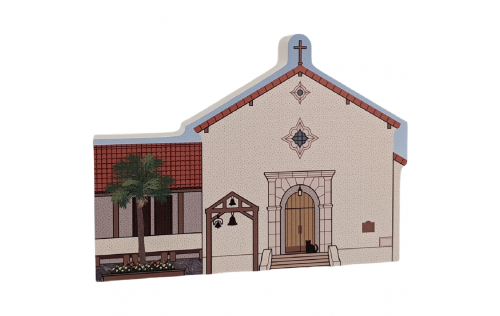 Mission San Rafael Arcangel, San Rafael, CA. Handcrafted in the USA 3/4" thick wood by Cat’s Meow Village.