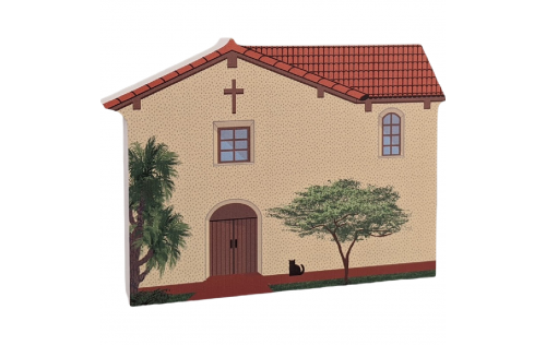 Mission San Fernando, Los Angeles, CA. Handcrafted in the USA 3/4" thick wood by Cat’s Meow Village.
