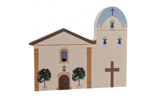 Mission Santa Ines, Solvang, CA. Handcrafted in the USA 3/4" thick wood by Cat’s Meow Village.