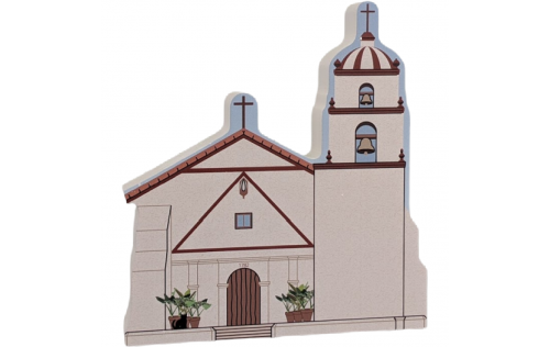 Mission San Buenaventura, Ventura, CA. Handcrafted in the USA 3/4" thick wood by Cat’s Meow Village.